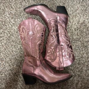 Pink Metallic Boots